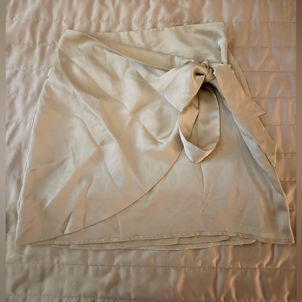 Light Mint Forever21 Wrap Skirt with Bow